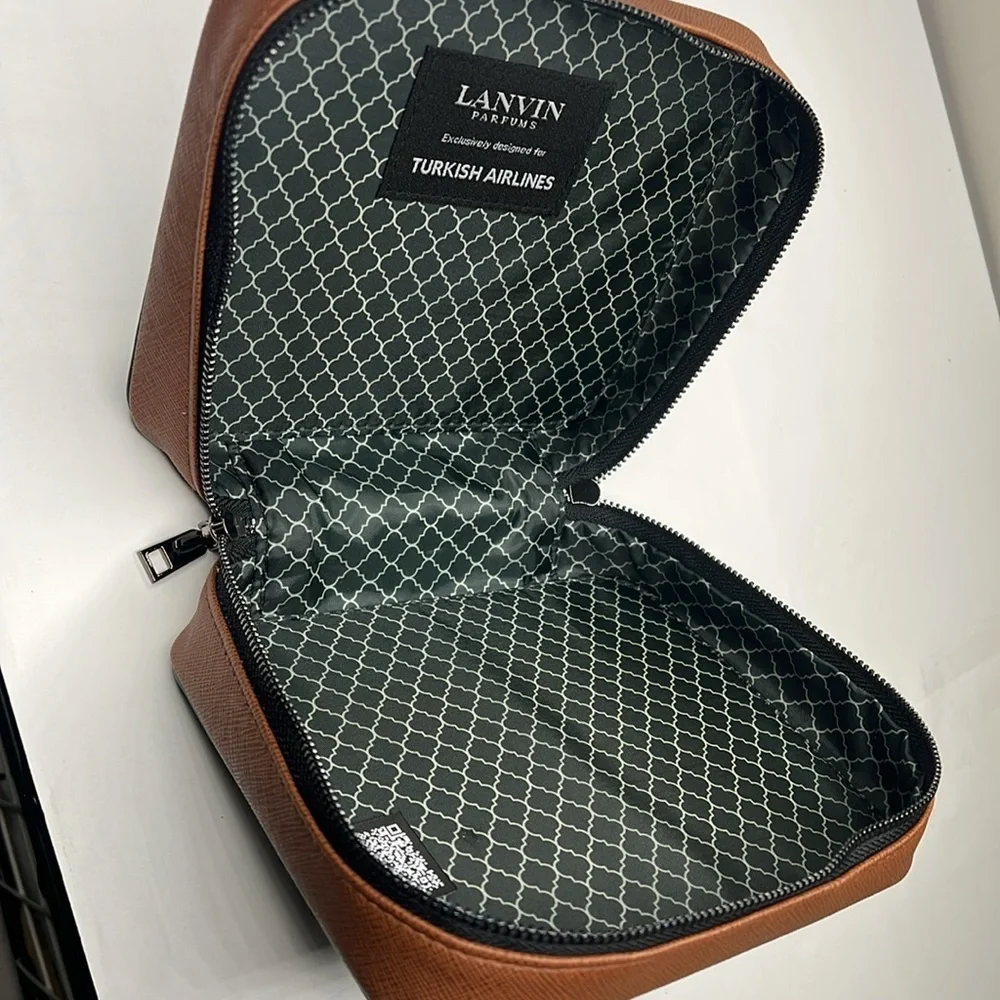 Lanvin Parfums Zip Around Make Up Pouch Square Clutch Bag - New